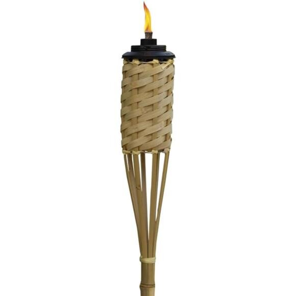Bamboo Tiki Torches 12-Pack – Weather-Resistant Outdoor Décor with Easy-Pour - Picture 2 of 7